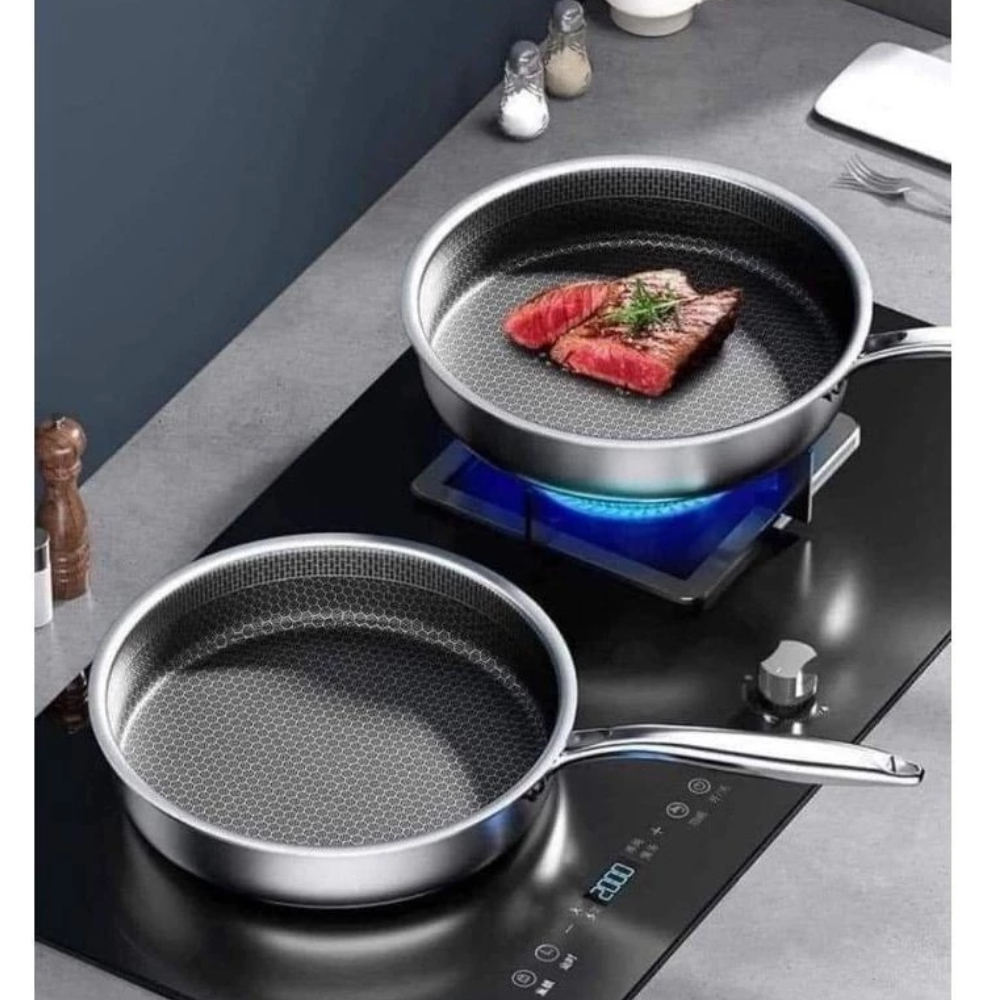 Chảo Chống Dính Inox 304 Sâu Lòng 28cm - Dùng Cho Mọi Loại Bếp Chất Liệu Cao Cấp