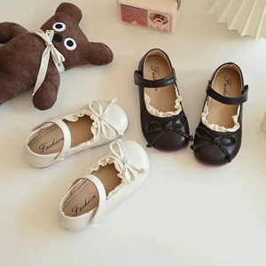 Giày búp bê cho bé gái đính nơ phối ren tiểu thư siêu xinh (dn02)