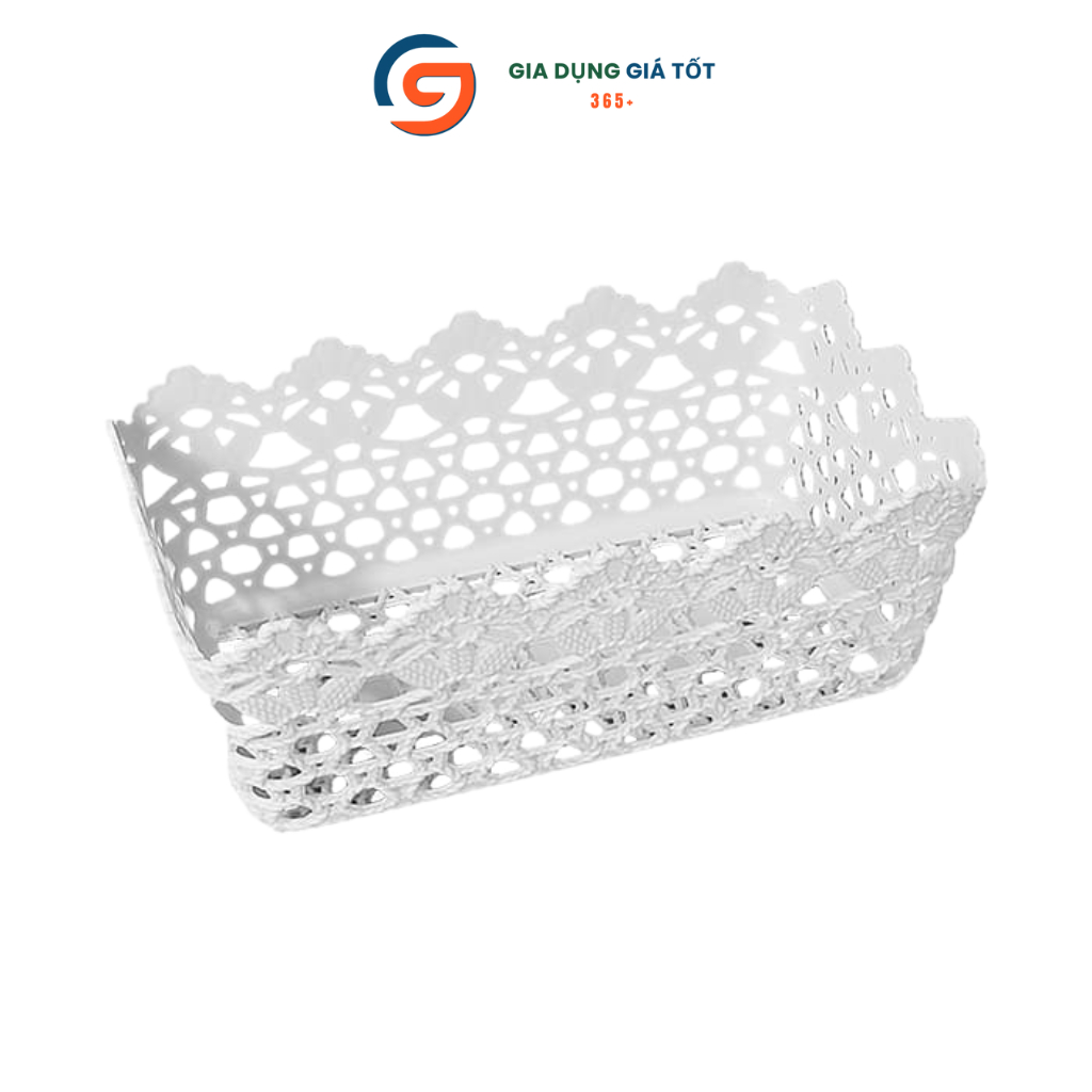 Giỏ nhựa chữ nhật hoa văn đa năng - giỏ đựng rau củ, trái cây, mỹ phẩm, đồ dùng nhà bếp