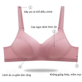 Áo Ngực Nữ Không Gọng Nâng Ngực 3D Mút Mỏng Su Lạnh Thoáng Khí Co Giãn 4 Chiều Nâng Ngực Tự Nhiên