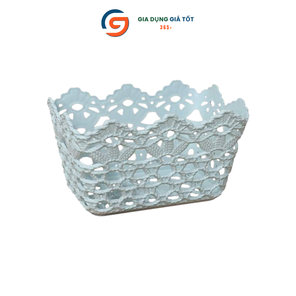 Giỏ nhựa hoa văn hình vuông đa năng Song Long - giỏ đựng thực phẩm, hoa quả, phụ kiện, đồ gia dụng