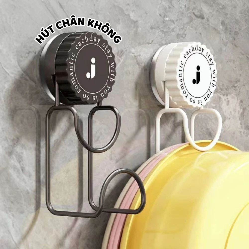 Móc Treo Nhà Tắm Hút Chân Không Chữ L Chịu Lực, Giá Cốc Hút Treo Đồ Đa Năng Không Khoan Đục