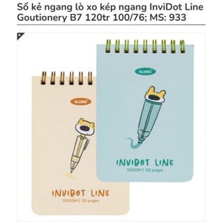 KLONG - Sổ kẻ ngang lò xo kép ngang InviDot Line Goutionery B7 120tr 100/76; MS: 933 ♥