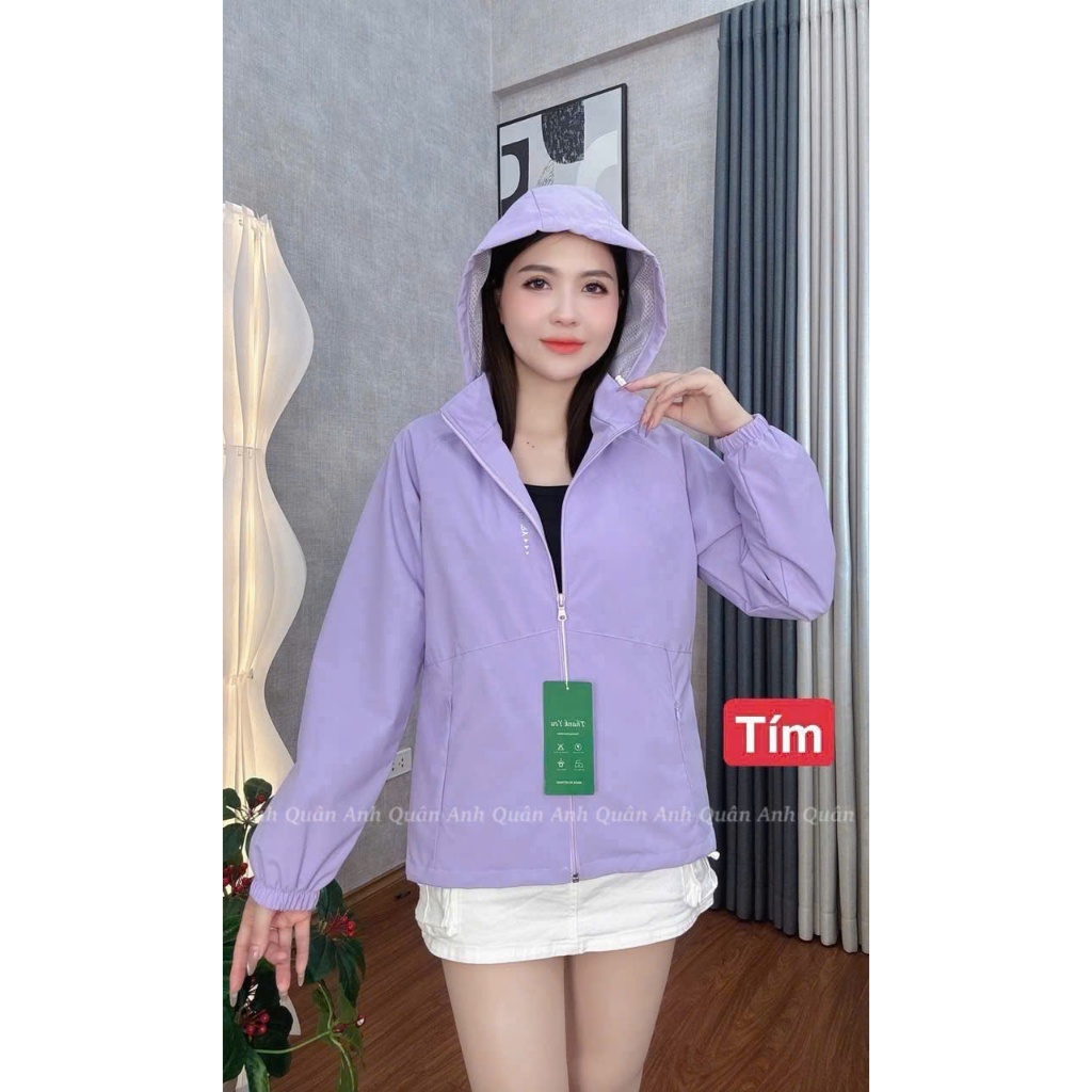 [38-75kg] Áo Khoác Gió Nữ 2 Lớp Lót Lưới Dày Dặn Cao Cấp,Vải Gió Tráng Bạc Cản Gió,Kháng Nước,Chống Tia UV Mẫu Mới 2026 | BigBuy360 - bigbuy360.vn