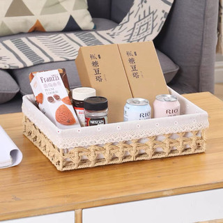 Giỏ mây đựng mỹ phẩm, bánh kẹo để bàn, giỏ cói đựng đồ chụp ảnh sản phẩm