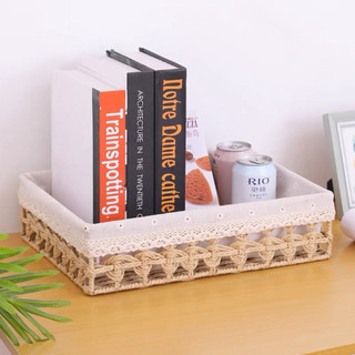 Giỏ mây đựng mỹ phẩm, bánh kẹo để bàn, giỏ cói đựng đồ chụp ảnh sản phẩm