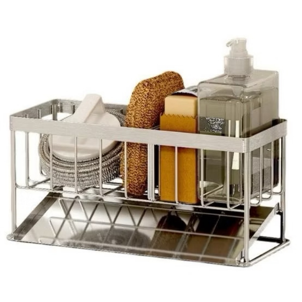 [ Hoả Tốc ] Kệ đựng đồ rửa chén inox 304 2 tầng có khay kèm đĩa dốc 45 ...