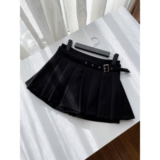 𝐌𝐢𝐝𝐧𝐢𝐠𝐡𝐭 𝐒𝐤𝐢𝐫𝐭 - Chân váy ngắn xếp ly màu đen kèm belt nhien.official NCV00008