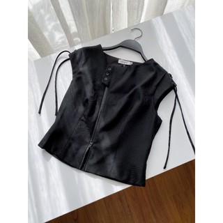 𝐄𝐝𝐠𝐲 𝐙𝐢𝐩 𝐓𝐨𝐩 - Áo kiểu nữ, áo croptop tank top thiết kế phối khóa kéo 2 đầu nhien.official NAS00022