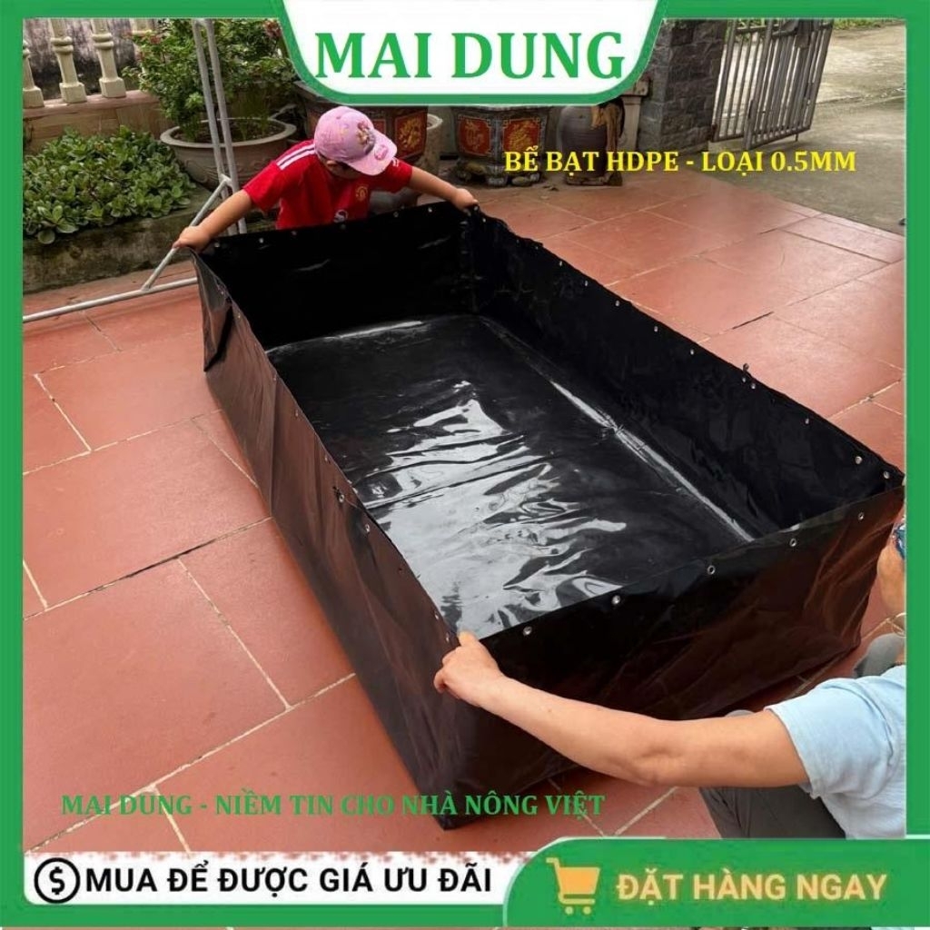 Bể Bạt Nuôi Ốc Ếch Cá Loại Dày 0.5mm Chất Liệu HDPE Cao Cấp Chống Dỉ Nước & Nhảy Độ Bền 5 Năm