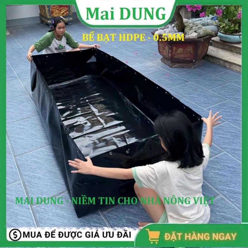 Bể Bạt Nuôi Ốc Ếch Cá Loại Dày 0.5mm Chất Liệu HDPE Cao Cấp Chống Dỉ Nước & Nhảy Độ Bền 5 Năm