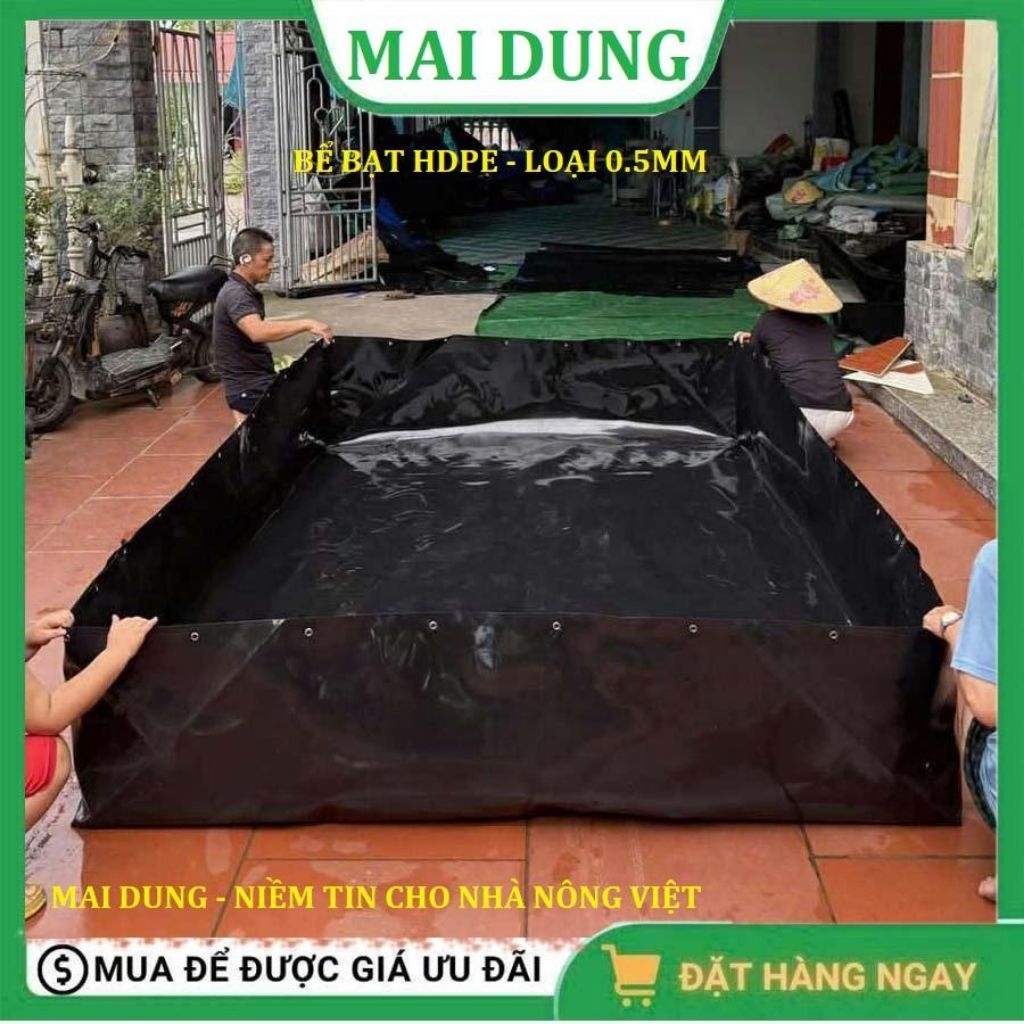 Bể Bạt Nuôi Ốc Ếch Cá Loại Dày 0.5mm Chất Liệu HDPE Cao Cấp Chống Dỉ Nước & Nhảy Độ Bền 5 Năm