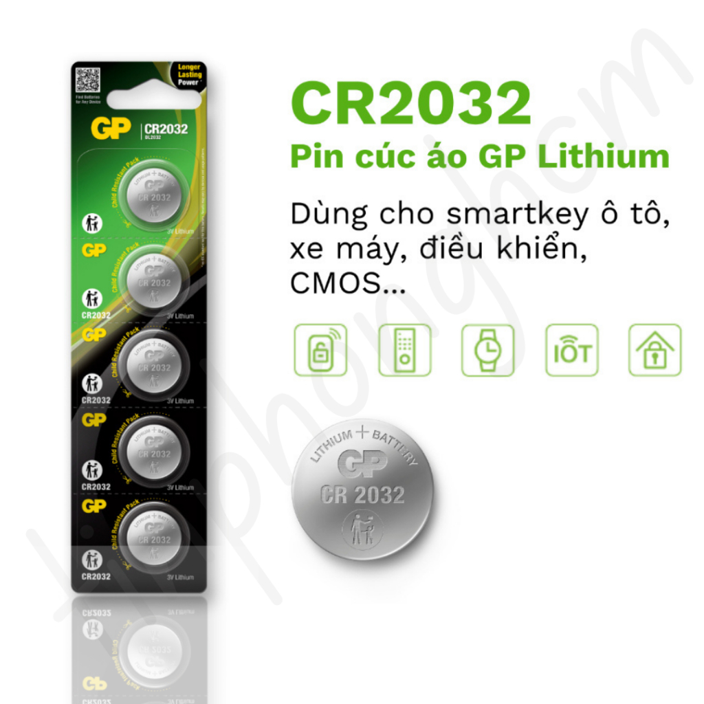 Pin Cúc Áo GP Lithium CR2032 3V Chính Hãng Siêu Bền Cho Chìa Khóa Ô Tô ...