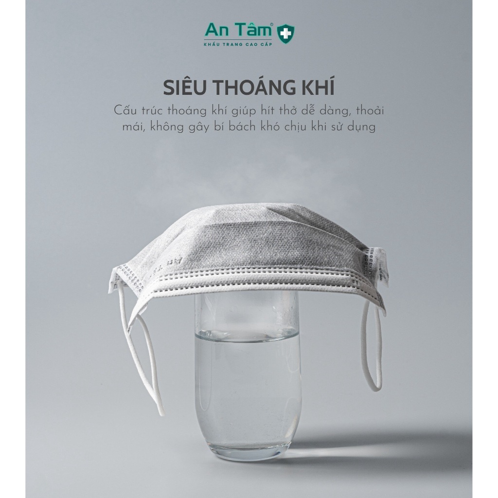 Set 250 cái Khẩu trang y tế CHÍNH HÃNG An Tâm 4 lớp kháng khuẩn cao cấp che phủ toàn diện