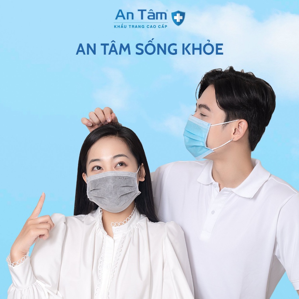 Set 250 cái Khẩu trang y tế CHÍNH HÃNG An Tâm 4 lớp kháng khuẩn cao cấp che phủ toàn diện