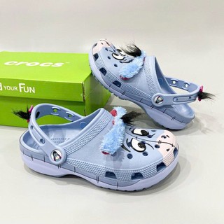 Dép sục dinas classic lừa xanh 'Eeyore' nam nữ, sục màu xanh hoạt hình collab unisex hình con lừa tặng kèm charm
