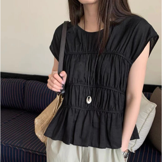 Dety - | BEELY | Áo Linen nhún tay hến BEELY