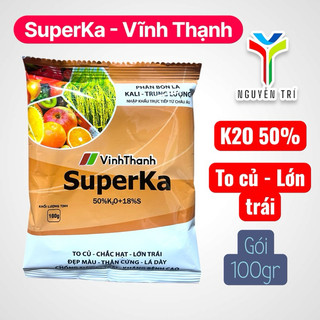 Phân bón lá Vĩnh Thạnh SuperKa 100g (Kali - Trung Lượng) giúp trái to, chắc, kháng bệnh tốt