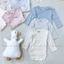 MINENE Body sơ sinh cài chéo dài tay cho bé chất liệu cotton organic