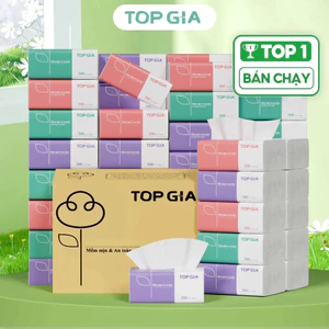Khăn Giấy Ăn Gấu Trúc Top Gia Thùng 32 Gói Cao Cấp - Khăn Giấy Rút Mini 3 Màu 4 Lớp Dày Dặn Mềm Mịn amizin