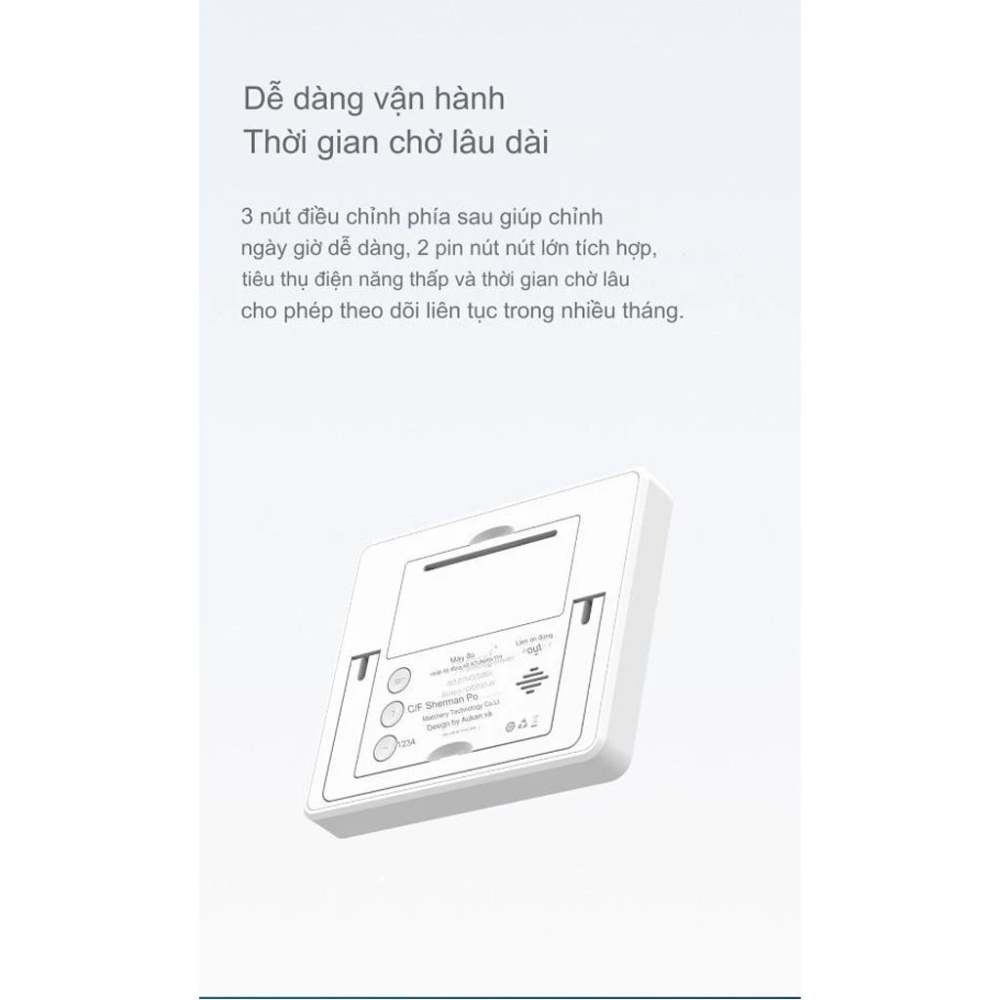 Nhiệt Ẩm Kế TH1 Duka Hiển Thị Ngày Giờ, Nhiệt Độ Môi Trường, Độ Ẩm Chính Xác Bảo Hành 24 Tháng