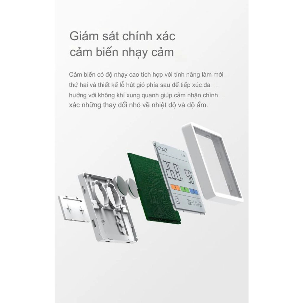Nhiệt Ẩm Kế TH1 Duka Hiển Thị Ngày Giờ, Nhiệt Độ Môi Trường, Độ Ẩm Chính Xác Bảo Hành 24 Tháng