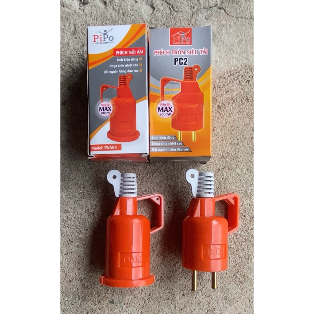Phích cắm và phích âm tròn siêu tải Max 8000W thương hiệu PIPO