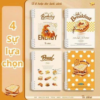 Sổ vở còng bìa lót hoạ tiết Bánh Mì + Ruột Giấy BONZAI