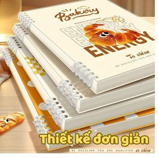 Sổ vở còng bìa lót hoạ tiết Bánh Mì + Ruột Giấy BONZAI