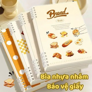 Sổ vở còng bìa lót hoạ tiết Bánh Mì + Ruột Giấy BONZAI