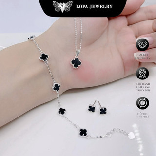 [Hộp xinh] Set 4 lá đen hàng hót, xinh xắn, cá tính, thanh lịch , có bán lẻ món , Bạc LoPa