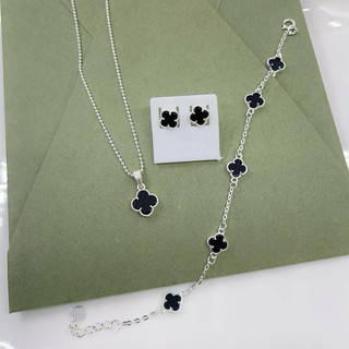 [Hộp xinh] Set 4 lá đen hàng hót, xinh xắn, cá tính, thanh lịch , có bán lẻ món , Bạc LoPa