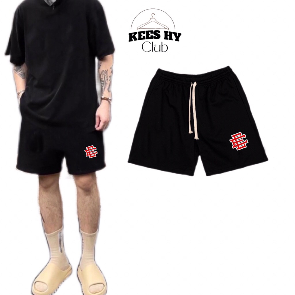 Quần Short Nỉ KEES HY In Hình Hoạ Tiết Âu Mỹ Form Trên Gối Nam Nữ