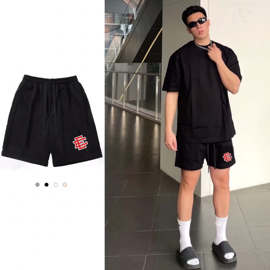 Quần Short Nỉ KEES HY In Hình Hoạ Tiết Âu Mỹ Form Trên Gối Nam Nữ