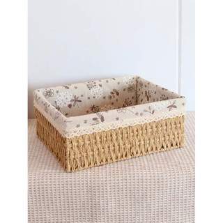 Giỏ mây đựng đồ, đựng mỹ phẩm, decor chụp ảnh sản phẩm, giỏ có vải lót