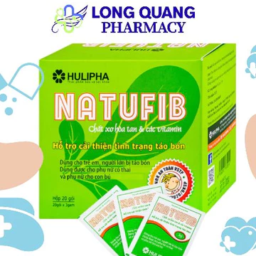Natufib Giảm Táo Bón, Bổ Sung Chất Xơ Hòa Tan Và Vitamin Giúp Nhuận Tràng, Hộp 20 Gói 🥦🥬🥒🥑🥕💐🌽🍓🍅🍒🍑🍐🍏