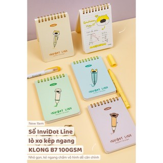 KLONG - Sổ kẻ ngang lò xo kép ngang InviDot Line Goutionery B7 120tr 100/76; MS: 933 ♥