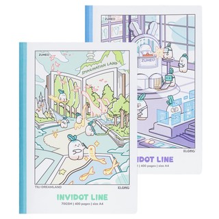 KLONG - Sổ kẻ ngang may dán gáy InviDot Line Tili Dreamland A4 400tr 70/76; MS: 213