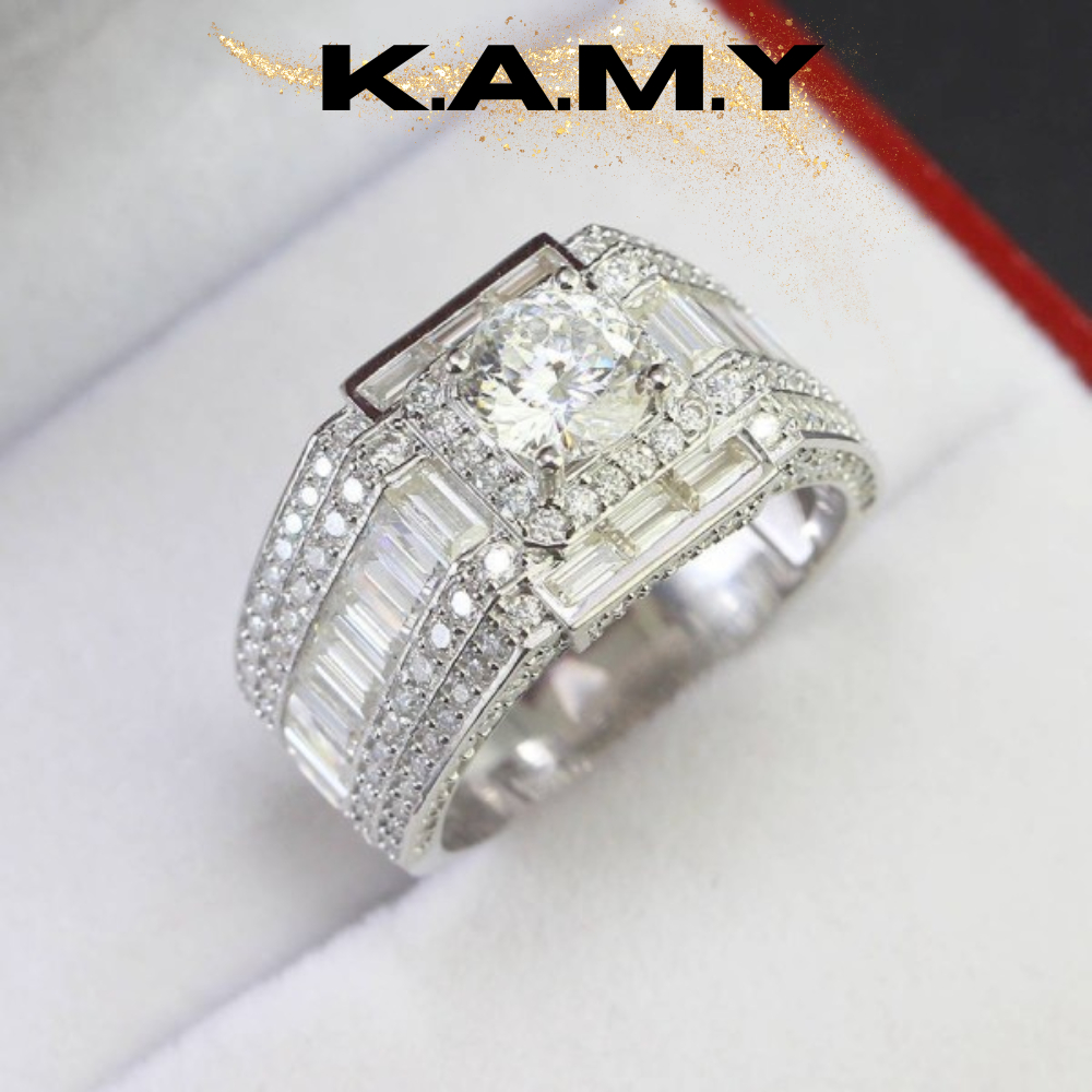Nhẫn Nam Đính Đá Cao Cấp Sang Trọng Phong Cách Nhẫn Nam Cực Sang  - Trang Sức KAMY