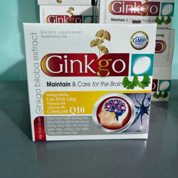 Viên bổ não GINKGO BILOBA With coenzym Q10 giúp hoạt huyết dưỡng não phòng ngừa tai biến lưu thông máu lên não