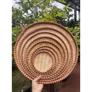[Mời sỉ Lẻ] Mẹt tre dây đỏ trang trí, phụ kiện mẹt tre đựng đồ ăn decor truyền thống, đủ size từ 15-48cm
