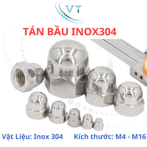 Tán Bầu Inox 304 - Đai Ốc Mũ, Đai Ốc Chỏm Cầu M4 M5 M6 M8 M10 - Hàng Sáng Bóng Không Gỉ, Che Đầu Bulong Thẩm Mỹ