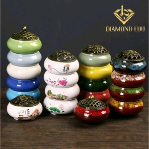 Lư Xông Trầm Gốm Sứ Cao Cấp – Tặng Kèm Bột & Nụ Trầm Hương Kim Tâm Cát