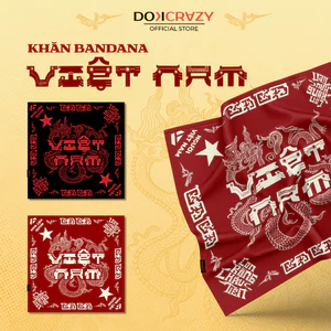 Khăn BANDANA DOKCRAZY khăn Việt Nam yêu nước khăn phối nhiều kiểu đeo dễ dàng tiện lợi họa tiết độc đáo lụa latin