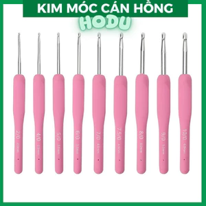 Kim móc len cán Hồng size 2.0 - 6.0mm, phụ kiện handmade Hodushop