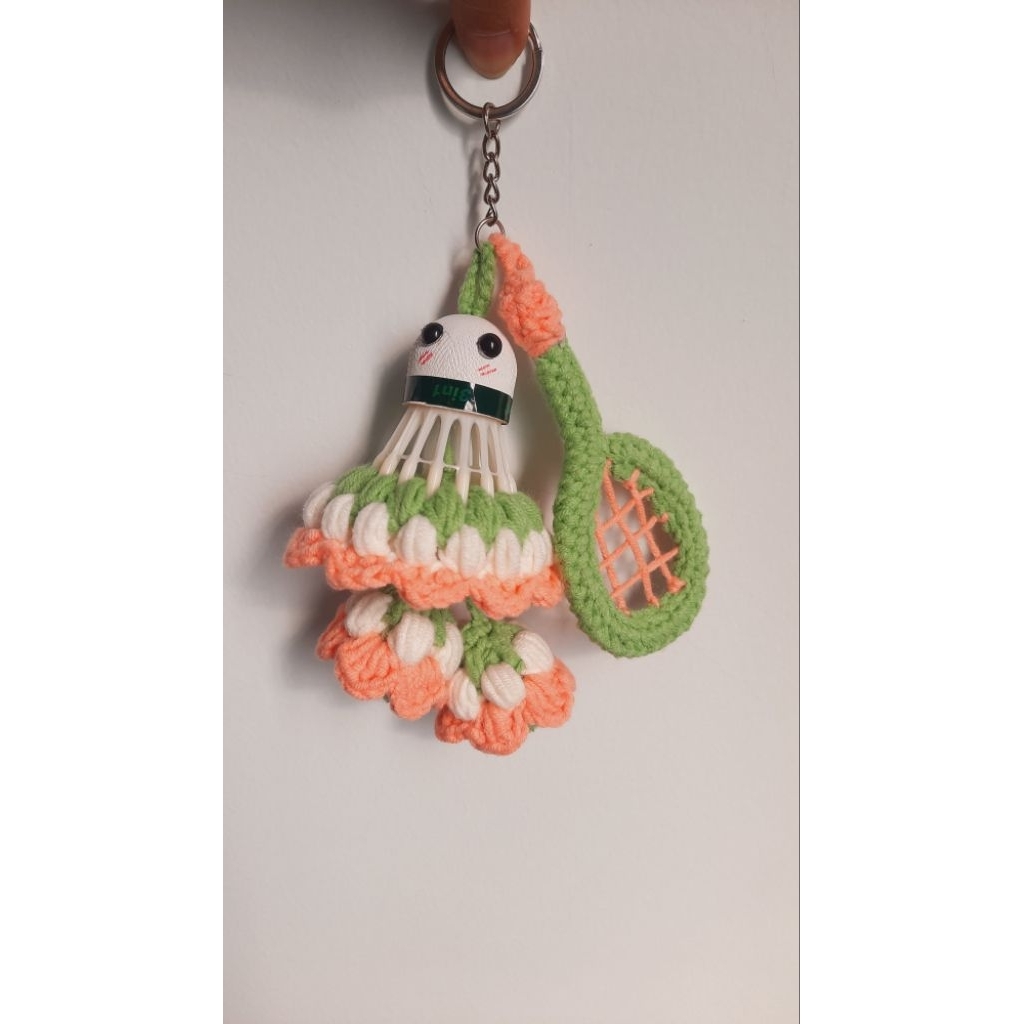 Móc khóa len quả cầu lông handmade