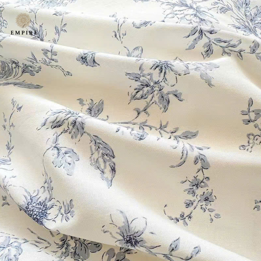Bộ chăn ga gối nệm đêm 4 món cotton 100% Empire chăn chần bông mát không xù lông - Bedding & Decor