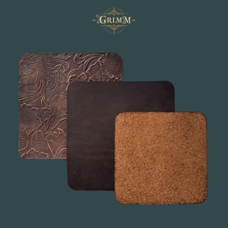 Đế Lót Ly Vuông Da Bò Thật - Kích Thước 10x10cm, 12x12cm - Chịu Nhiệt - Chống Trượt