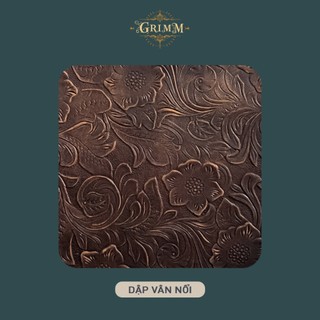 Đế Lót Ly Vuông Da Bò Thật - Kích Thước 10x10cm, 12x12cm - Chịu Nhiệt - Chống Trượt