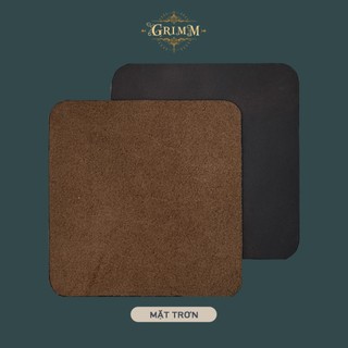 Đế Lót Ly Vuông Da Bò Thật - Kích Thước 10x10cm, 12x12cm - Chịu Nhiệt - Chống Trượt